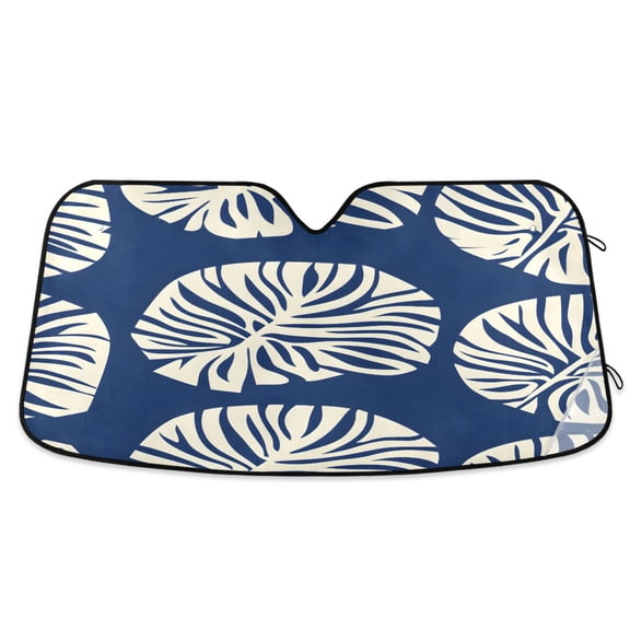 ALAZA Palm Leaf-d15 Windshield Sun Shade Car Foldable Sun Visor Block UV Rays Protector 53"x23.5"