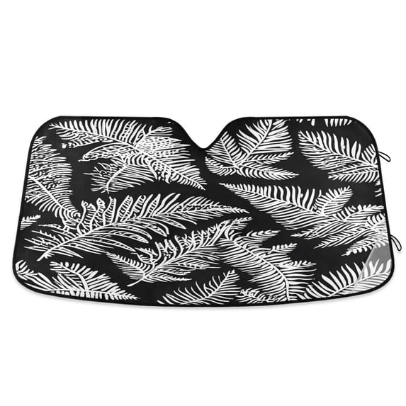 ALAZA Palm Leaf-d2 Windshield Sun Shade Car Foldable Sun Visor Block UV Rays Protector 55"x27.6"