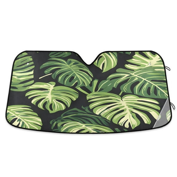 ALAZA Palm Leaf-d8 Windshield Sun Shade Car Foldable Sun Visor Block UV Rays Protector 53"x23.5"