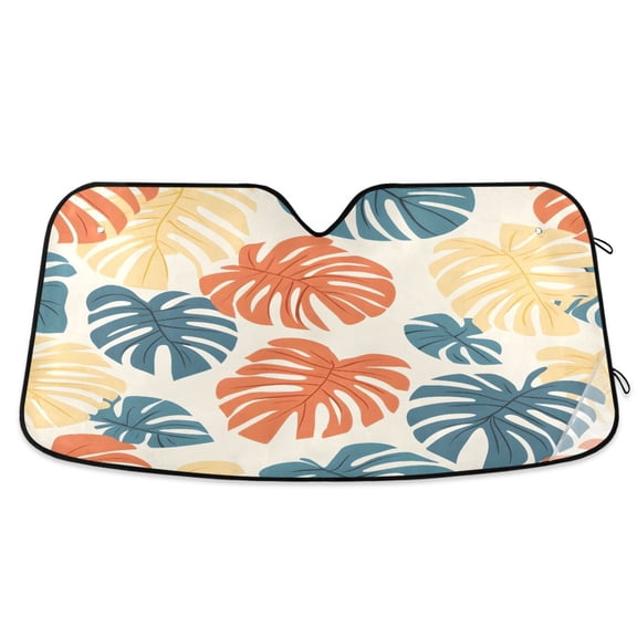ALAZA Palm Leaf-d9 Windshield Sun Shade Car Foldable Sun Visor Block UV Rays Protector 55"x27.6"