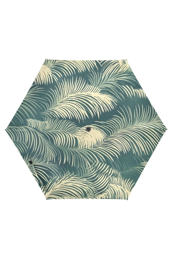 Palm Leaf-p1 UPF 50+ Compact Folding Umbrella for Rain Travel Umbrella Packable