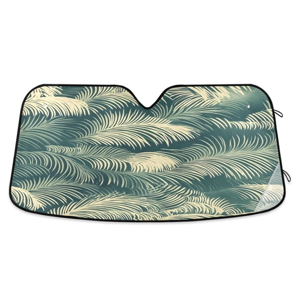 ALAZA Palm Leaf-p1 Windshield Sun Shade Car Foldable Sun Visor Block UV Rays Protector 55"x27.6"