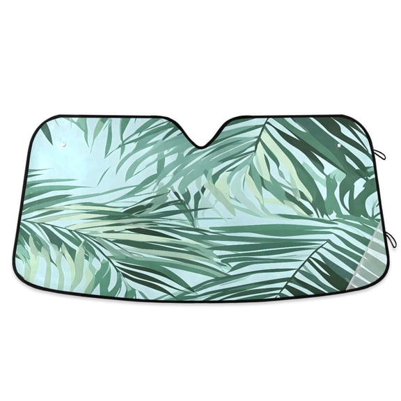 ALAZA Palm Leaf-p3 Windshield Sun Shade Car Foldable Sun Visor Block UV Rays Protector 55"x27.6"
