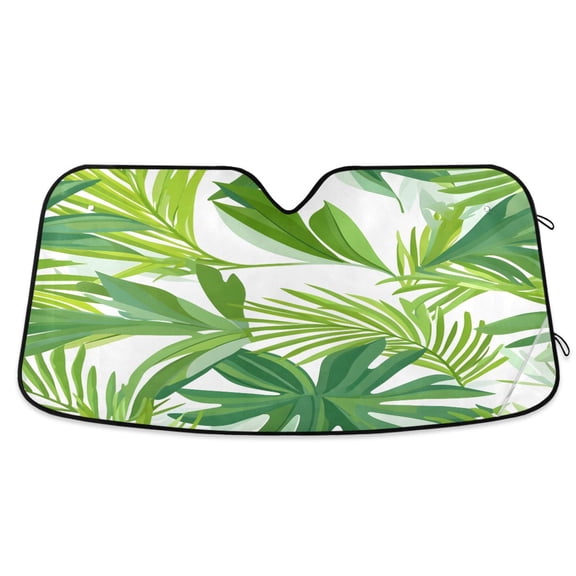 ALAZA Palm Leaf-p4 Windshield Sun Shade Car Foldable Sun Visor Block UV Rays Protector 55"x27.6"