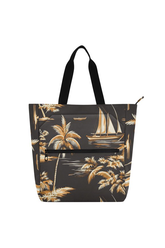 Palm Retro Tree Boat School Book Bag Kids Tote Bags Handbag