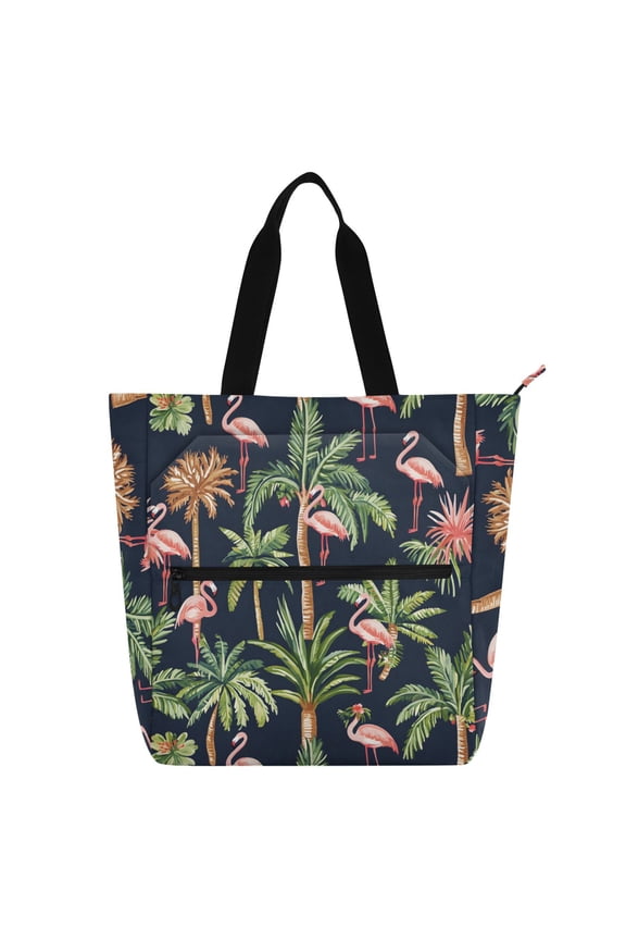 Palm Tree Flamingo School Book Bag Kids Tote Bags Handbag