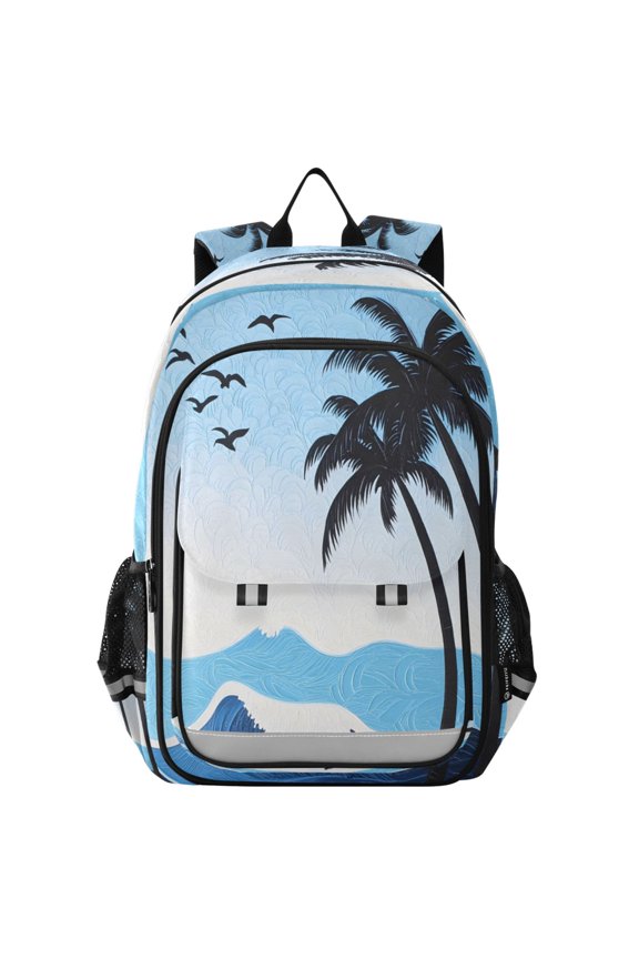 Palm Tree Paint School Laptop Backpack Travel Bag Casual Student Bookbag Rucksack