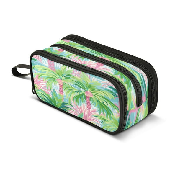 ALAZA Palm Tree Summer Pencil Case Bag 3 Compartment Pen Pouch Large Storage Holder Box Organizer