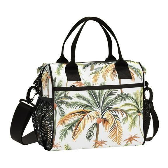 ALAZA Palm Tree Tropical Insulated Lunch Bag Reusable Tote Box Adjustable Shoulder Strap for Work Picnic