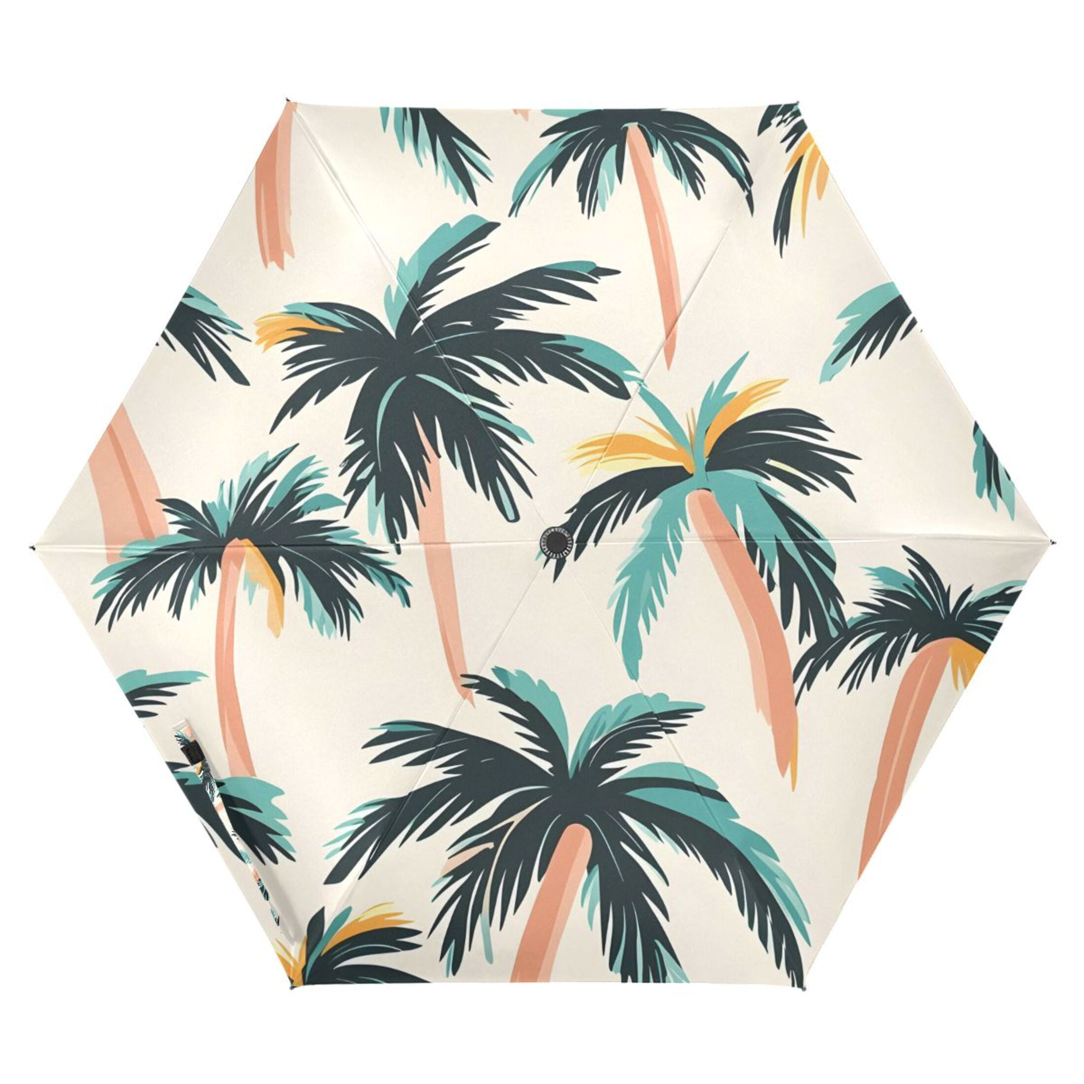 ALAZA Palm Tree-a1 UPF 50+ Compact Folding Umbrella for Rain Travel Umbrella Packable