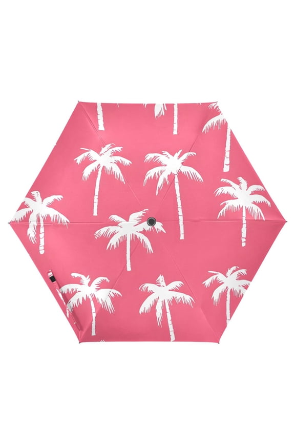Palm Tree-a3 UPF 50+ Compact Folding Umbrella for Rain Travel Umbrella Packable