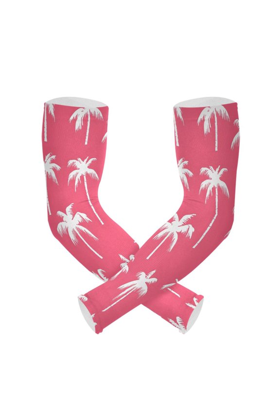 Palm Tree-a3 UV Sun Protection Arm Sleeves UPF 50+ Compression Cooling Sleeve 1 Pair