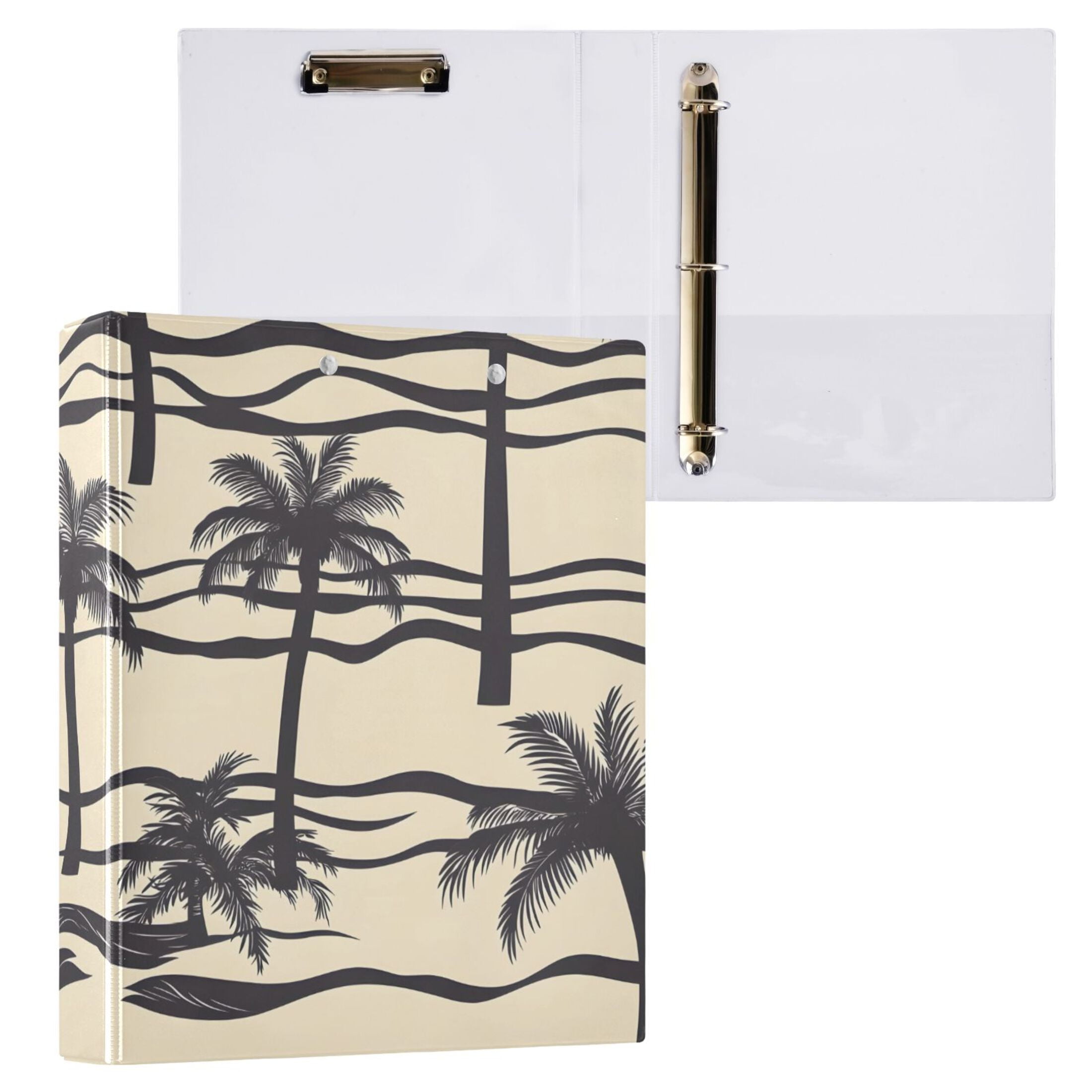 ALAZA Palm Tree-a5 Hardcover 3 Ring Binder 1.5" Round Rings Interior Pockets Binders Organizer 1 Pack