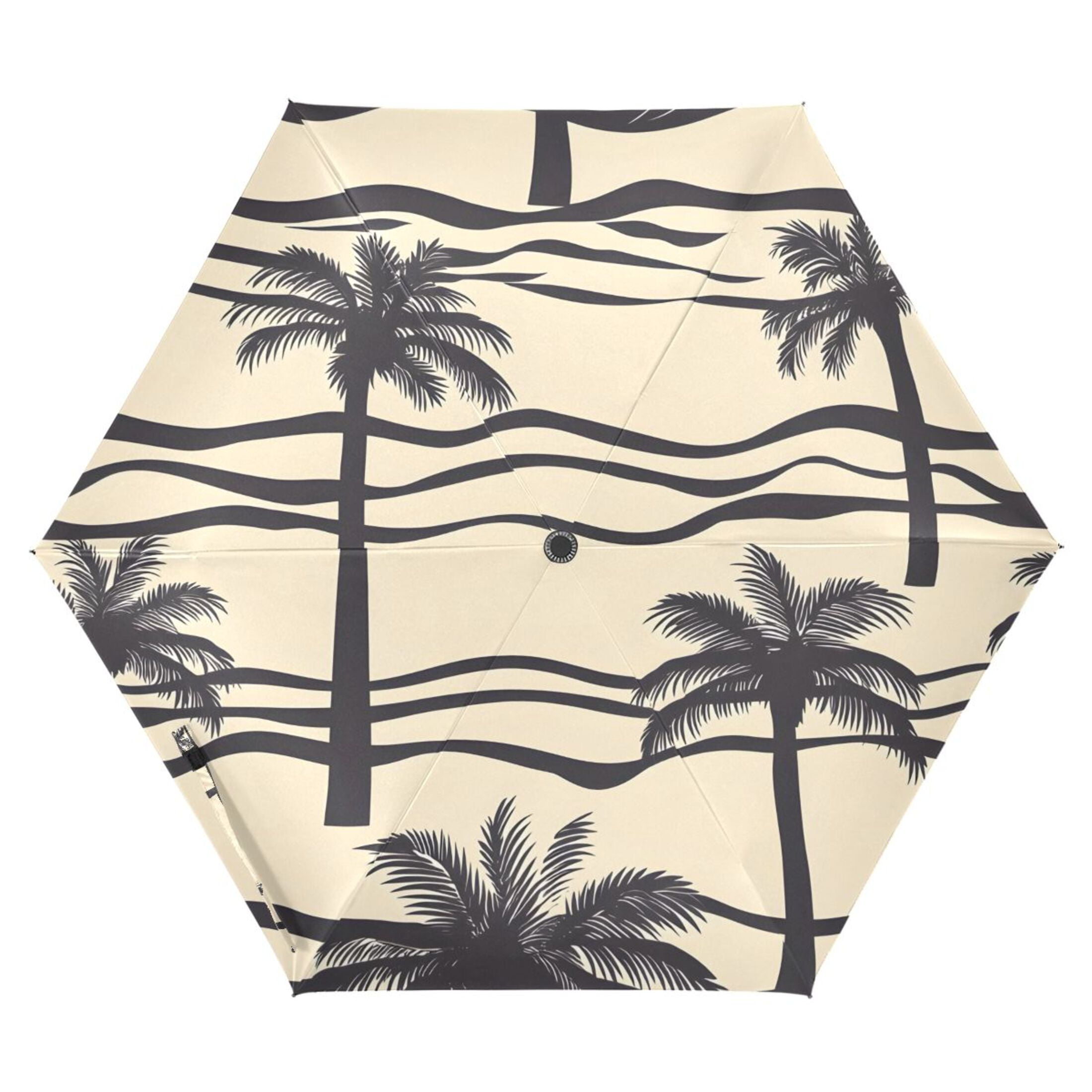 ALAZA Palm Tree-a5 UPF 50+ Compact Folding Umbrella for Rain Travel Umbrella Packable