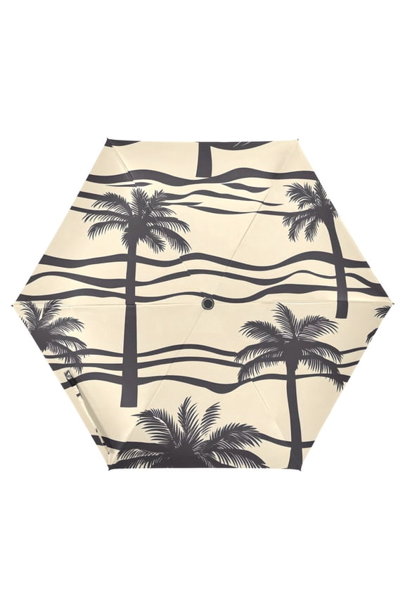 Palm Tree-a5 UPF 50+ Compact Folding Umbrella for Rain Travel Umbrella Packable