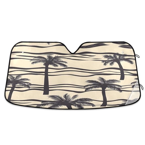 ALAZA Palm Tree-a5 Windshield Sun Shade Car Foldable Visor Block UV Rays Protector 55"x27.6"