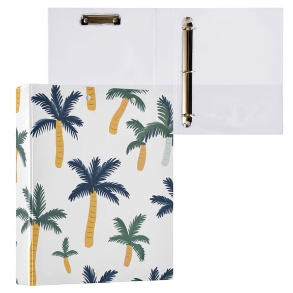 ALAZA Palm Tree-a6 Hardcover 3 Ring Binder 1.5" Round Rings Interior Pockets Binders Organizer 1 Pack