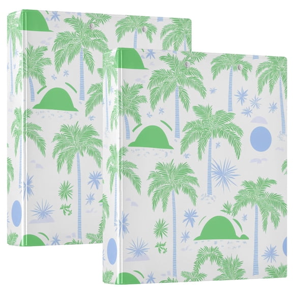 ALAZA Palm Trees-a3 Hardcover 3 Ring Binder 1.5" D-Rings with Interior Pockets Binders School 2 PCs