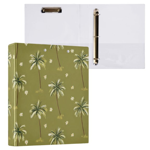 ALAZA Palm Trees-t1 Hardcover 3 Ring Binder 1.5" D-Rings with Interior Pockets Binders School 1 PC