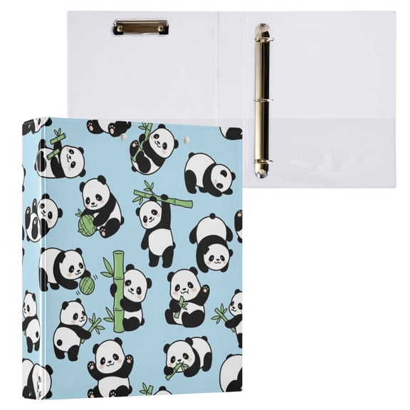 ALAZA Pandas Cute Hardcover 3 Ring Binder 1.5" D-Rings with Interior Pockets Binders School 1 PC