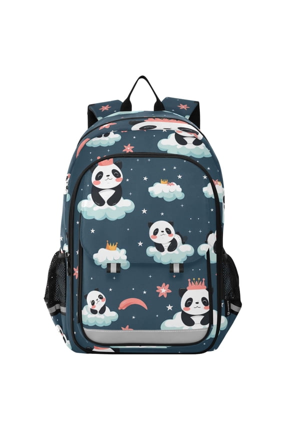Pandas with Crown on Cloud Laptop Backpack Purse Travel Bag Casual School Bookbag Rucksack for Women Men