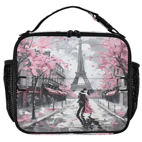 ALAZA Paris Street Paint Insulated Lunch Box Lunch Bag Cooler Tote with Shoulder Strap