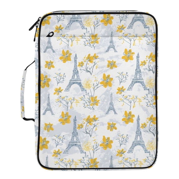 ALAZA Paris Towels Floral Pattern Expanding Accordion File Folder 3 Ring Zipper Binder Organizer Portable Document Bag