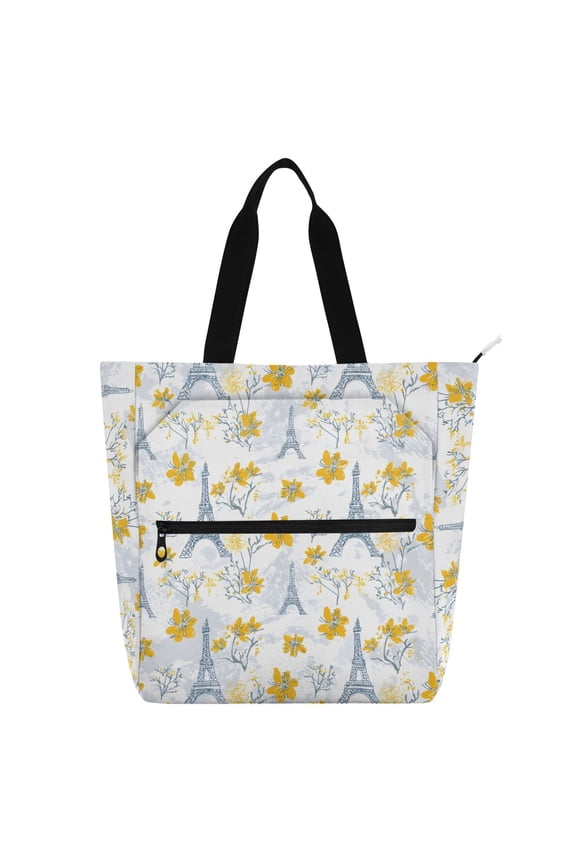 Paris Towels Floral School Book Bag Kids Tote Bags Handbag