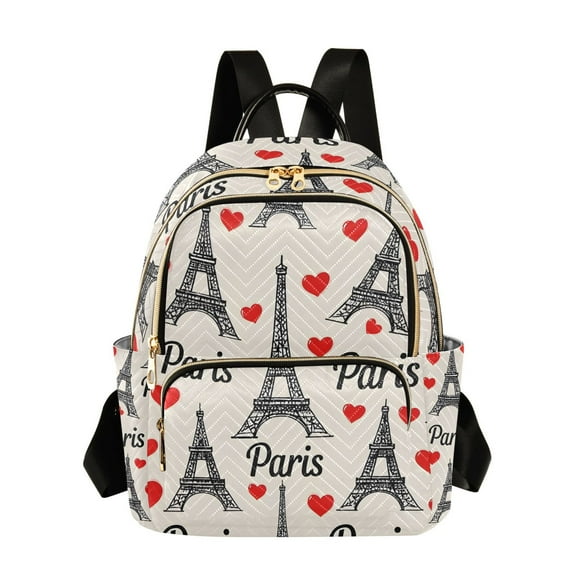 ALAZA Paris Tower Hearts Womens Travel Laptop Backpack Large Daypack Ladies Shoulder Bags S