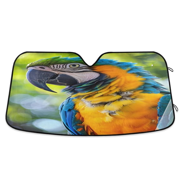 ALAZA Parrot Birds Windshield Sun Shade Car Foldable Sun Visor Block UV Rays Protector 55"x27.6"