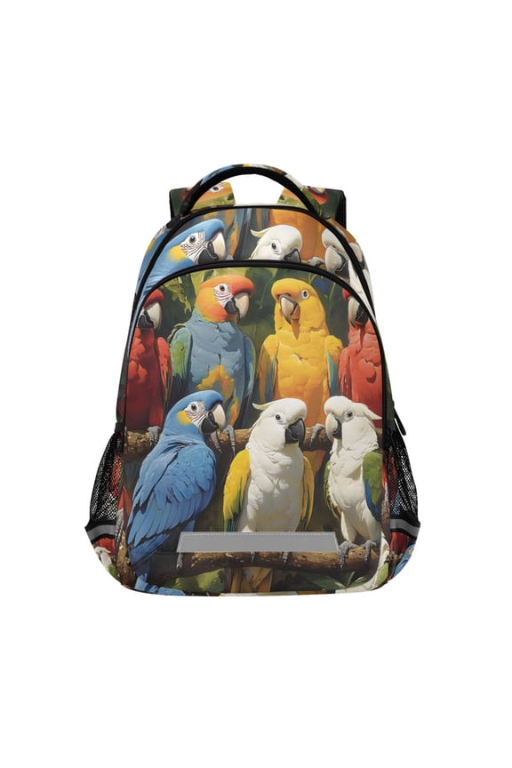 Parrots Backpack Elementary School Bag Bookbag Travel Rucksack