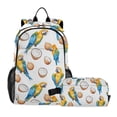 thumbnail image 1 of ALAZA Parrots Coconut School Backpack Lunch Box Set Student Bookbag, 1 of 7