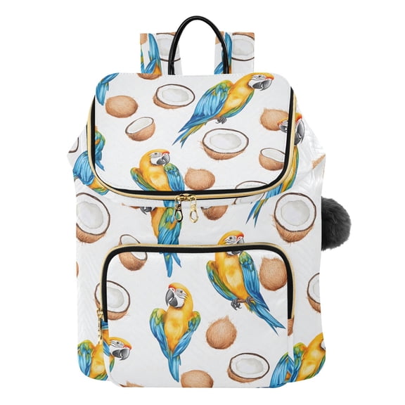 ALAZA Parrots Coconut Travel Backpack Laptop Bag Large Capacity Daypack
