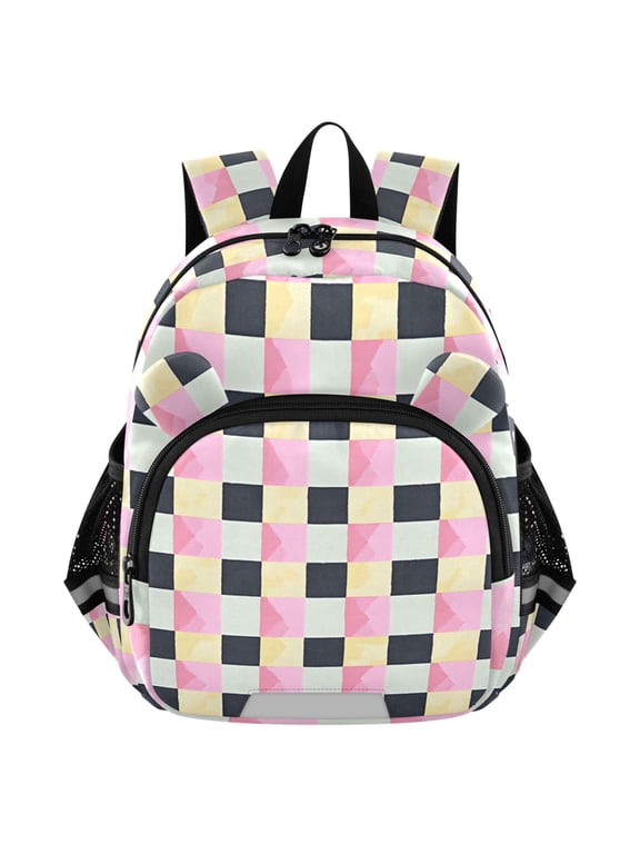 Pastel Checkered-a1 Mini Backpack School Bookbag Age 3-7 Small