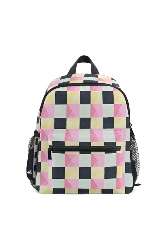 Pastel Checkered-a1 School Backpack Small Bookbag Mini Bags