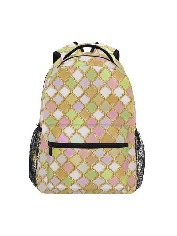 Pastel Moroccan Pattern Kids School Backpack Elementary Student Bookbag for Girls Boys Laptop Bags Travel Daypack