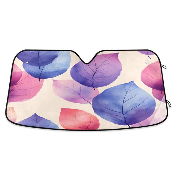 ALAZA Pastel Retro Leaf Windshield Sun Shade Car Foldable Sun Visor Block UV Rays Protector 55"x27.6"