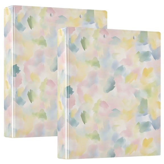ALAZA Pastel Tie Dye Hardcover 3 Ring Binder 1.5" D-Rings with Interior Pockets Binders School 2 PCs