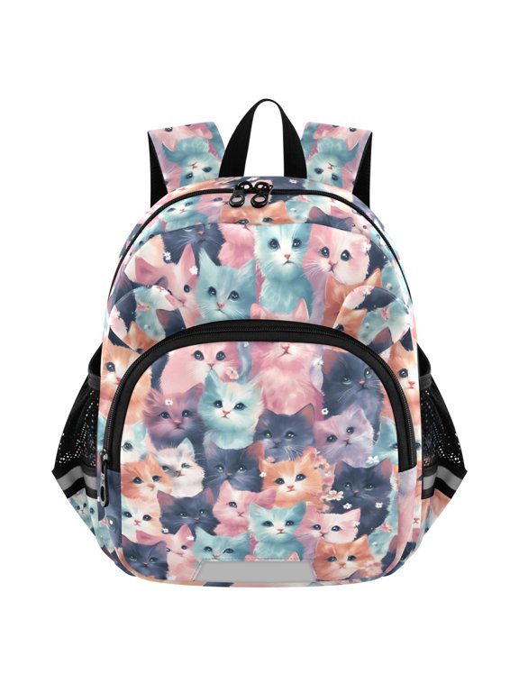 Pastle Cute Cat Mini Backpack School Bookbag Age 3-7 Small