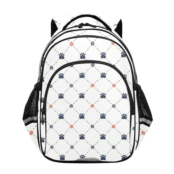 ALAZA Paw Flower Checkered School Backpack Elementary Bag Bookbag Travel Rucksack