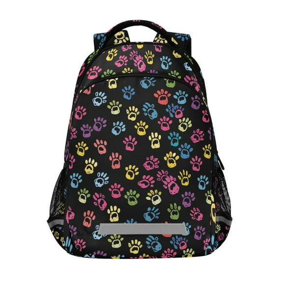 ALAZA Paw Foot Print Backpack Elementary School Bag Bookbag Travel Rucksack