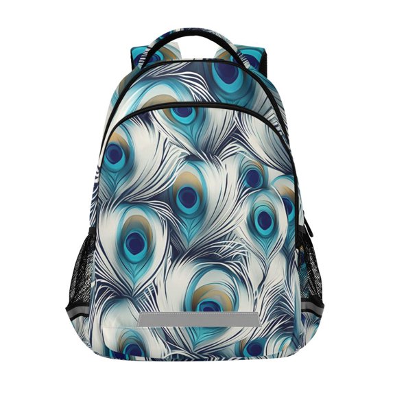 ALAZA Peacock Feathers-s1 Backpack Elementary School Bag Bookbag Travel Rucksack