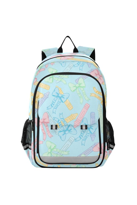 Pencil and Bows School Laptop Backpack Travel Bag Casual Student Bookbag Rucksack