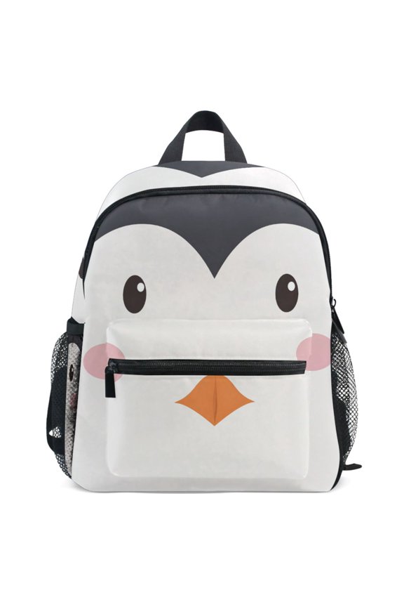 Penguin Face Pattern School Backpack Student Bookbag Mini Bag