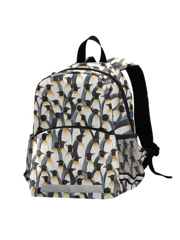 Penguins Pattern Kids School Backpack Elementary Student Bookbag for Boys Girls