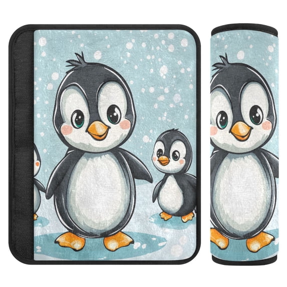 ALAZA Penguins and Snow Car Seat Belt Adjuster Neck Covers Shoulder Cushions Pads M