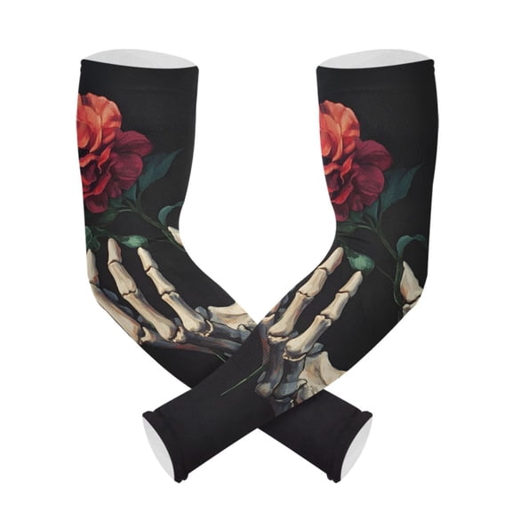 ALAZA Peony Flower on Hand UV Sun Protection Arm Sleeves UPF 50+ Compression Cooling Sleeve 1 Pair