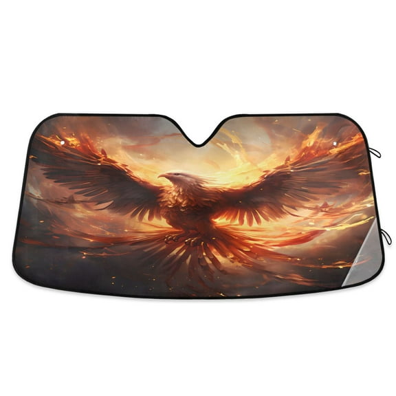 ALAZA Phoenix Flying Windshield Sun Shade Car Foldable Sun Visor Block UV Rays Protector 55"x27.6"
