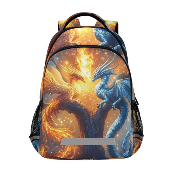ALAZA Phoenix Ice and Fire Backpack Elementary School Bag Bookbag Travel Rucksack