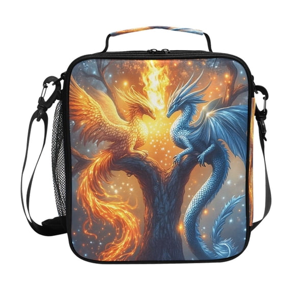 ALAZA Phoenix Ice and Fire Lunch Box Insulated Lunch Bag Reusable Thermal Cooler Tote School Picnic